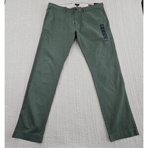 J. Crew Flex Chinos Men's Size 36x32 Green Slim Fit Straight Chino NWT Classic